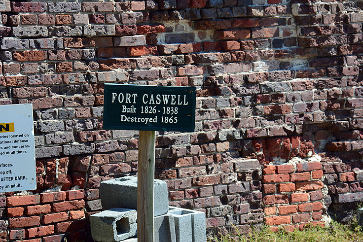 The walls of Fort Caswell