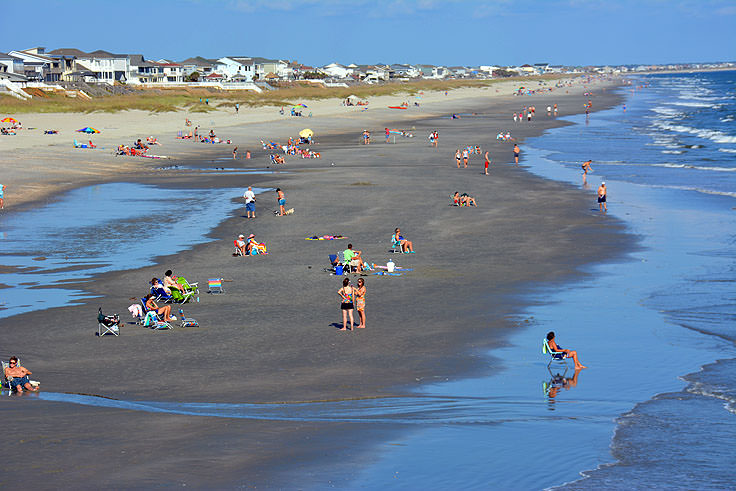 A view of the beach from Ocean Isle Beach Pier