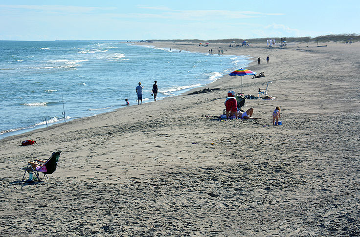 The beach at Fort Fisher State Recreation Area