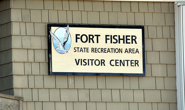 Fort Fisher State Recreation Area visitor center sign