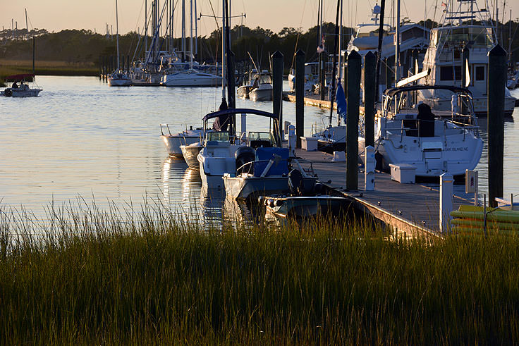 A view from the Marsh Walk in Southport, NC