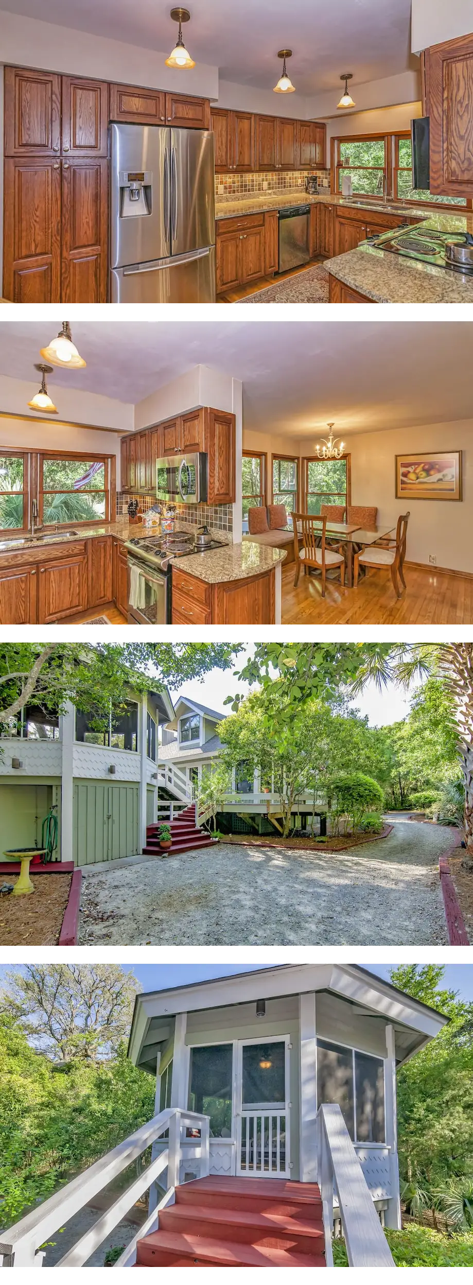 Pet friendly home centrally located on island. Screened in porch with nature views and 2 golf carts