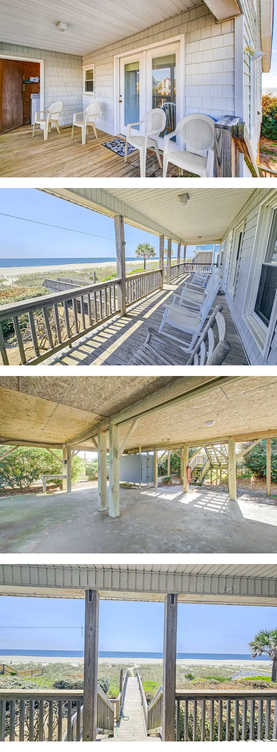 Oceanfront cottage with private beach walkway - views, sundeck, central AC & W/D