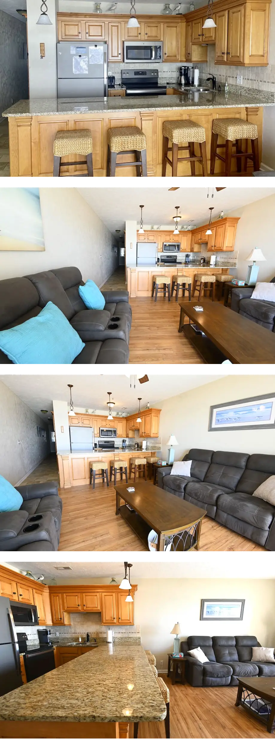 Ocean front 2 bedroom / 2 bathroom condo.  Sleeps 6.  Elevator/pool/grill.