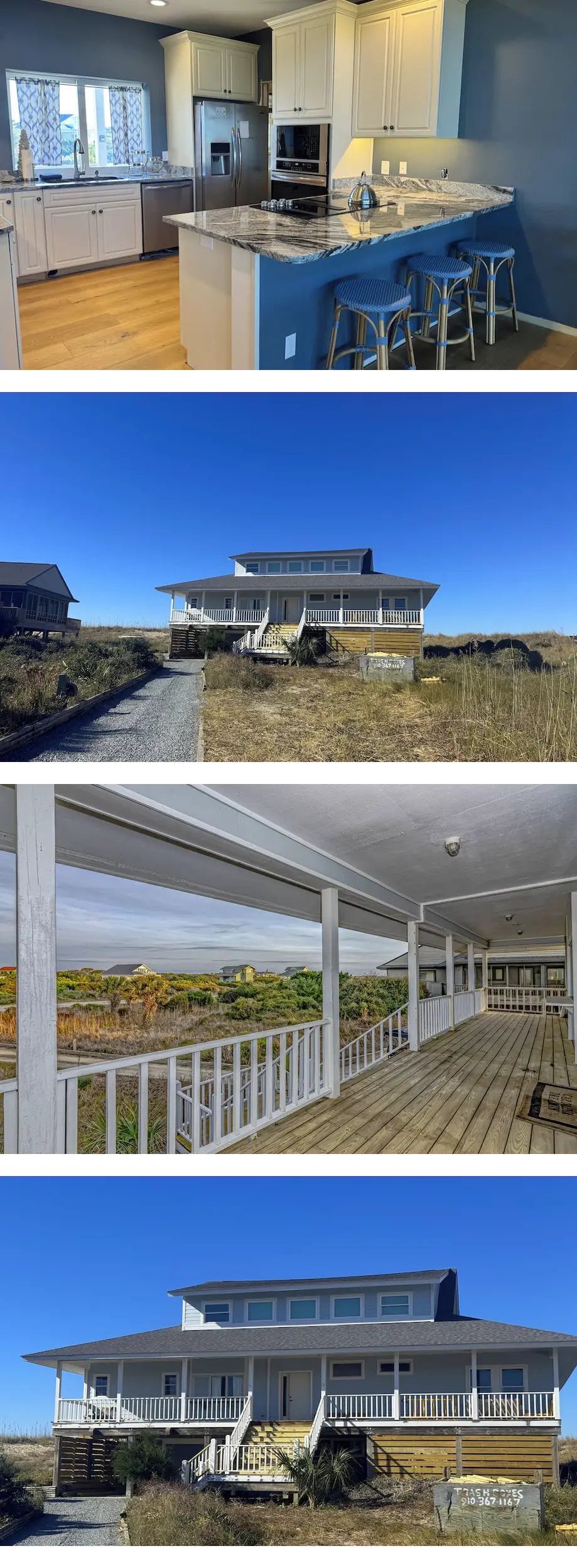 Ocean front with expansive porch for family enjoyment