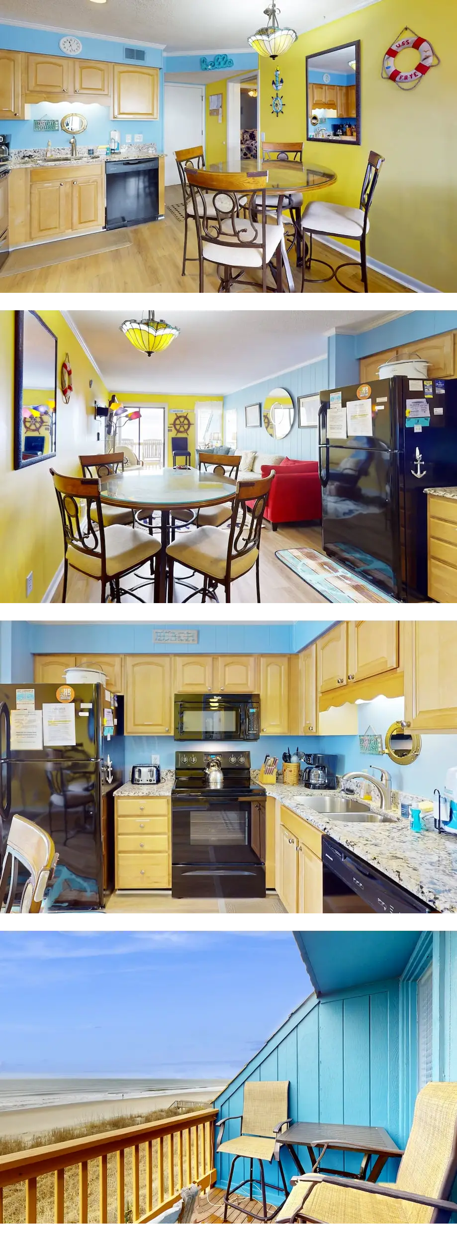 Colorful ocean view condo with pool, cen...